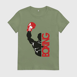 Футболка хлопковая женская Boxing, цвет: авокадо
