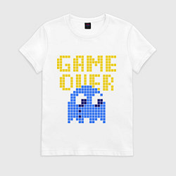 Футболка хлопковая женская Pac-Man: Game over, цвет: белый