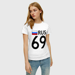 Футболка хлопковая женская RUS 69, цвет: белый — фото 2