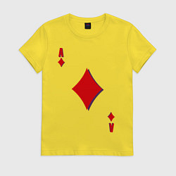 Футболка хлопковая женская Бубновый туз, цвет: желтый