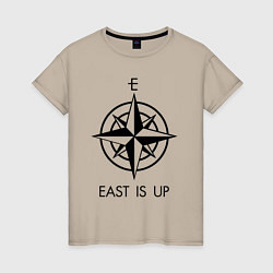 Женская футболка TOP: East is Up