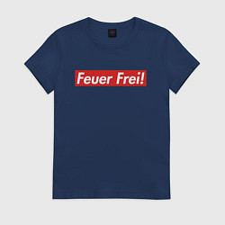 Футболка хлопковая женская Feuer Frei!, цвет: тёмно-синий