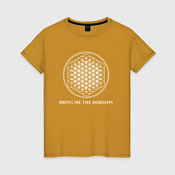 Футболка хлопковая женская BRING ME THE HORIZON, цвет: горчичный