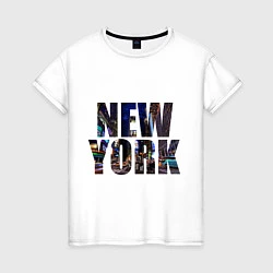 Футболка хлопковая женская New York Streets, цвет: белый