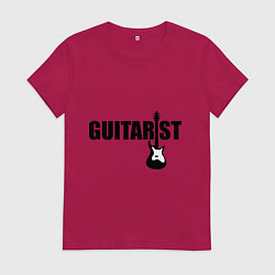 Футболка хлопковая женская Гитарист, цвет: маджента