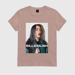 Футболка хлопковая женская Billie Eilish, цвет: пыльно-розовый