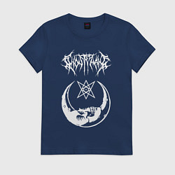 Футболка хлопковая женская GHOSTEMANE НА СПИНЕ, цвет: тёмно-синий
