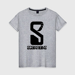 Футболка хлопковая женская Scorpions logo, цвет: меланж