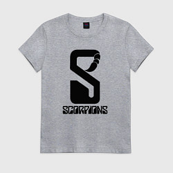 Футболка хлопковая женская Scorpions logo, цвет: меланж