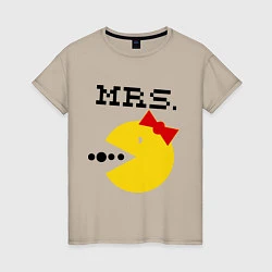 Футболка хлопковая женская Mrs. Pac-Man, цвет: миндальный