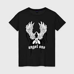 Футболка хлопковая женская Angel one, цвет: черный