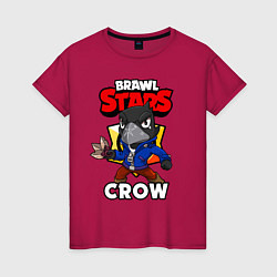 Футболка хлопковая женская BRAWL STARS CROW, цвет: маджента