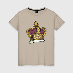 Футболка хлопковая женская King of S!T, цвет: миндальный