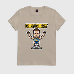 Футболка хлопковая женская Chef Curry, цвет: миндальный