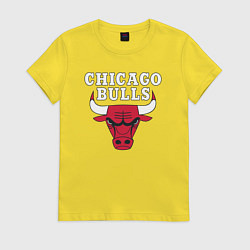 Футболка хлопковая женская CHICAGO BULLS, цвет: желтый