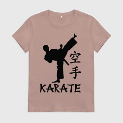 Футболка хлопковая женская Karate craftsmanship, цвет: пыльно-розовый