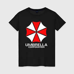 Футболка хлопковая женская UMBRELLA CORP, цвет: черный