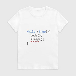 Футболка хлопковая женская Code - sleep, цвет: белый