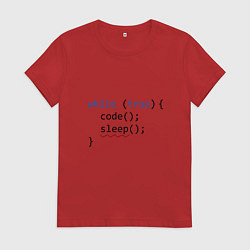 Футболка хлопковая женская Code - sleep, цвет: красный
