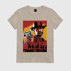 Футболка хлопковая женская Red dead redemption 2, цвет: миндальный