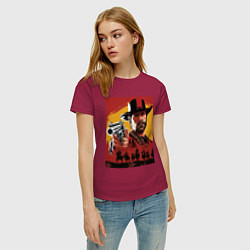 Футболка хлопковая женская Red dead redemption 2, цвет: маджента — фото 2