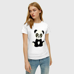 Футболка хлопковая женская Милая панда, цвет: белый — фото 2