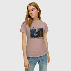 Футболка хлопковая женская GERALT OF RIVIA, цвет: пыльно-розовый — фото 2