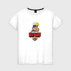 Футболка хлопковая женская BRAWL STARS:БО, цвет: белый
