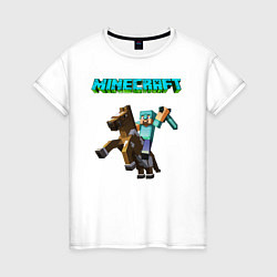 Футболка хлопковая женская Minecraft, цвет: белый