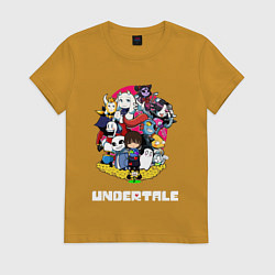 Футболка хлопковая женская UNDERTALE, цвет: горчичный