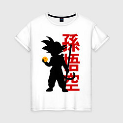 Футболка хлопковая женская Dragon Ball Goku, цвет: белый