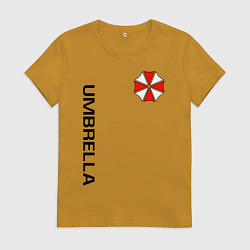 Футболка хлопковая женская UMBRELLA CORP, цвет: горчичный