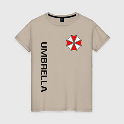 Футболка хлопковая женская UMBRELLA CORP, цвет: миндальный