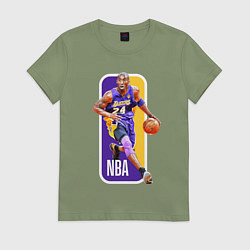 Футболка хлопковая женская NBA Kobe Bryant, цвет: авокадо