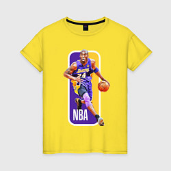 Футболка хлопковая женская NBA Kobe Bryant, цвет: желтый