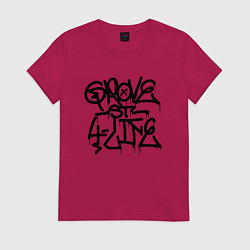 Футболка хлопковая женская GROVE STREET 4 LIFE, цвет: маджента