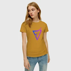 Футболка хлопковая женская Liquid Triangle, цвет: горчичный — фото 2