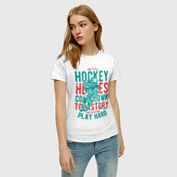 Футболка хлопковая женская Hockey, цвет: белый — фото 2