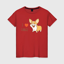 Женская футболка I LOVE CORGI