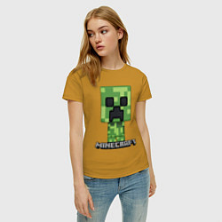 Футболка хлопковая женская MINECRAFT, цвет: горчичный — фото 2
