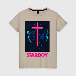 Футболка хлопковая женская STARBOY, цвет: миндальный