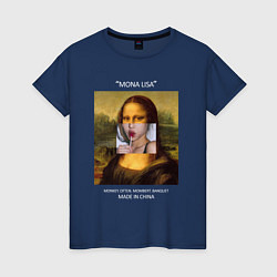 Футболка хлопковая женская Mona Lisa, цвет: тёмно-синий