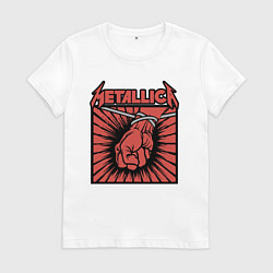 Футболка хлопковая женская Metallica, цвет: белый
