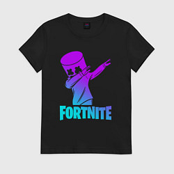 Футболка хлопковая женская FORTNITE X MARSHMELLO, цвет: черный