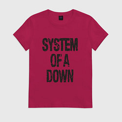 Футболка хлопковая женская System of a down, цвет: маджента
