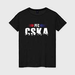 Футболка хлопковая женская PFC CSKA, цвет: черный