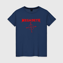 Футболка хлопковая женская Megadeth, цвет: тёмно-синий