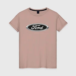 Футболка хлопковая женская Ford, цвет: пыльно-розовый