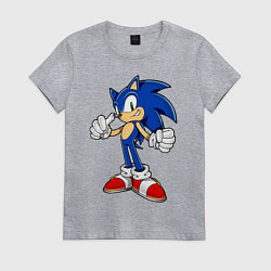 Футболка хлопковая женская Sonic, цвет: меланж