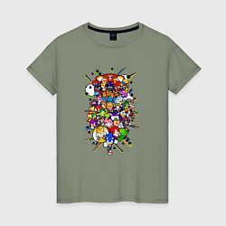 Футболка хлопковая женская Sonic Pixel Friends, цвет: авокадо